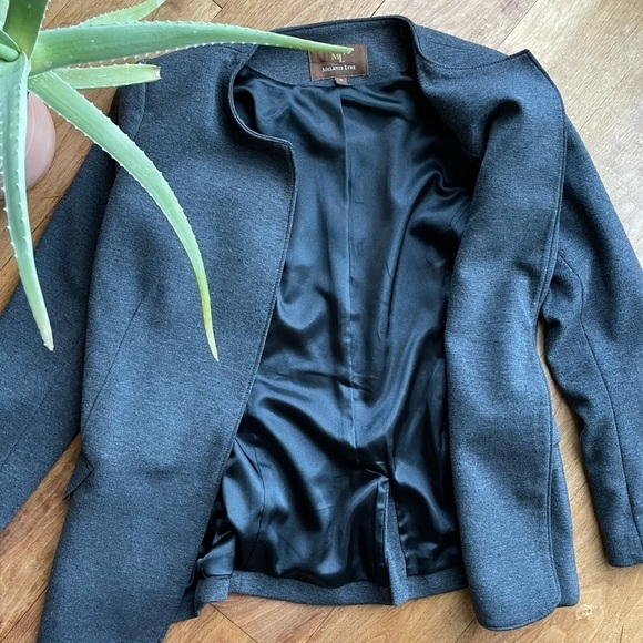 Melanie Lyne Grey Collarless Belted Blazer - Picture 6 of 14